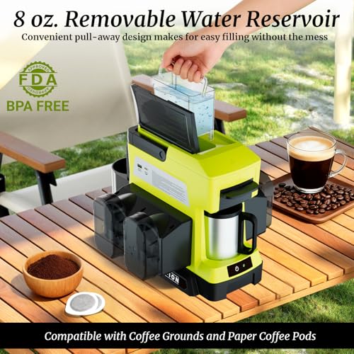 Cordless Coffee Maker for Ryobi 18V Battery