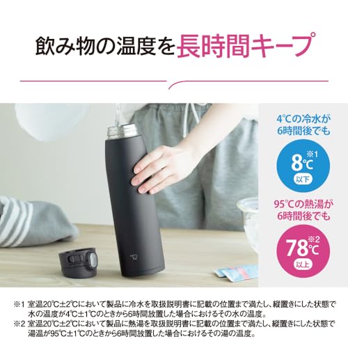SM-VS95-BA Water Bottle, One-Touch Stainless Steel Mug, Seamless, 32.4 fl oz (950 ml), Black