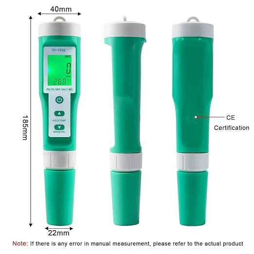 Hydrogen Water Tester 10 in 1 Resistivity/Fertility/H2/pH/TDS/EC/ORP/S.G/Salt/Temp Meter with ATC pH Meter,0.01 High Accuracy pH Tester Digital,TDS Meter PPM Meter for Drinking,Hydroponics,Pool.