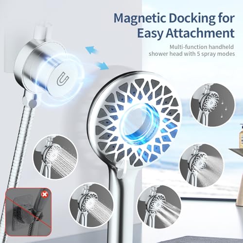 Magnetic Filtered Dual Shower Head with Handheld Spray Combo