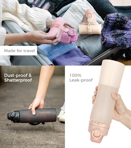 Collapsible Water Bottles with Straw for Travel