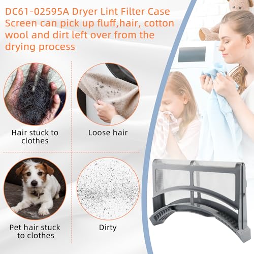 DC61 02595A Dryer Lint Screen Filter Replacement Compatible Samsung+Brush