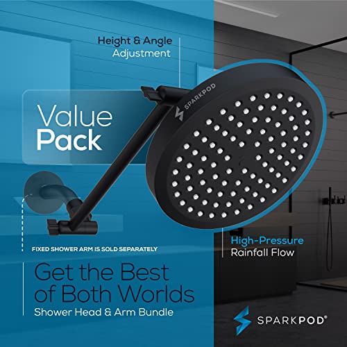 6" Round Rain Shower Head with 11" Shower Arm