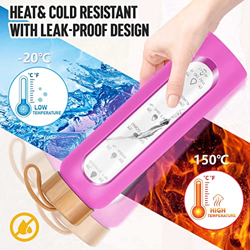 Glass Water Bottles 32 Oz with Silicone Sleeve