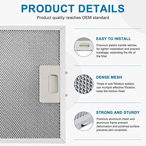 2 Pack W10169961A Hood Vent Grease Filter 10.5" X 12"