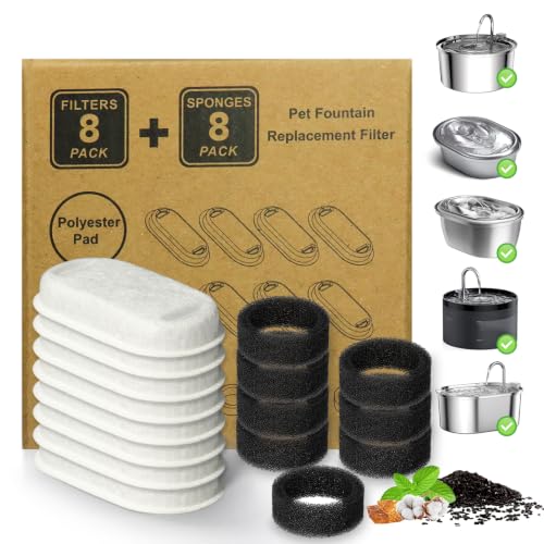 Cat Water Fountain Filter 16Pcs Fit 101oz