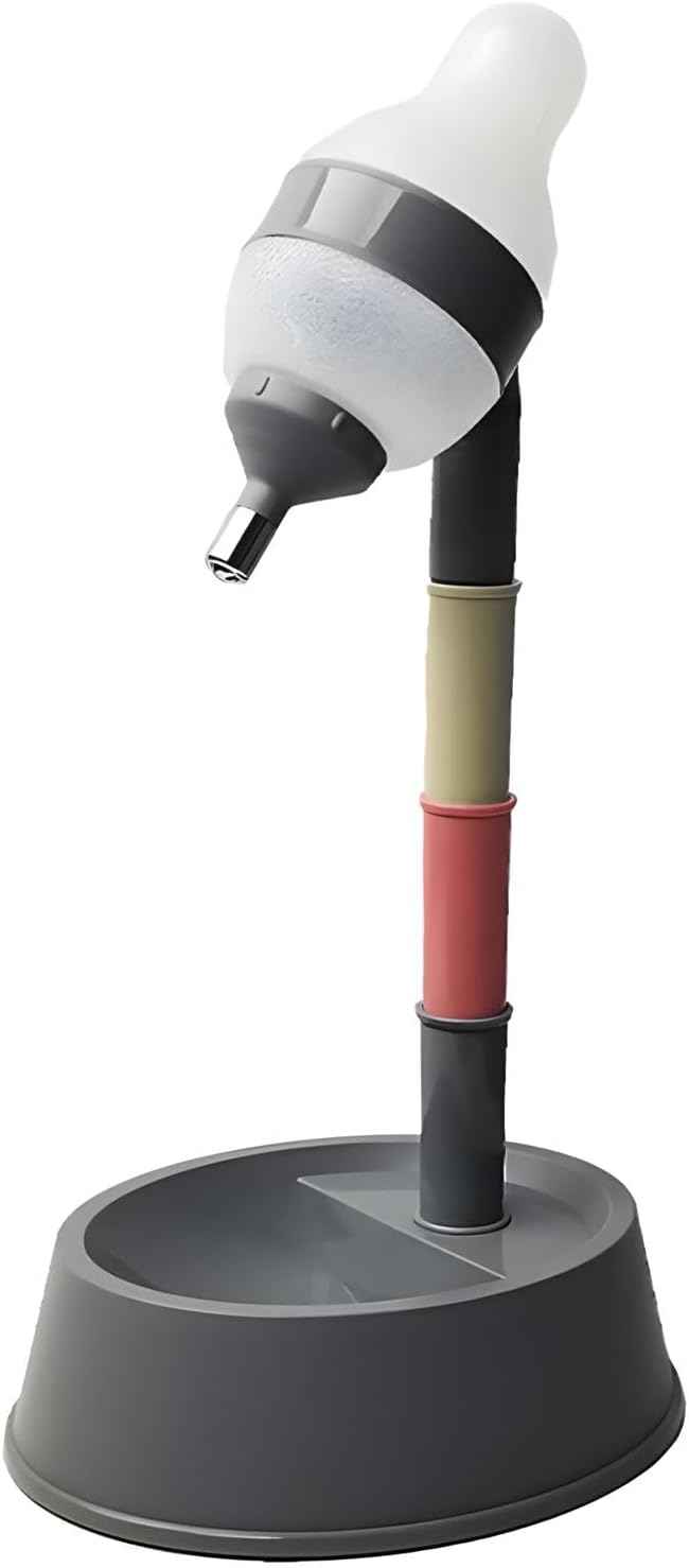 NACOCO Pet Standing Water Dispenser Cat Dog Standing Bowl with Detachable Pole Automatically Feeding Water Height Adjustable(Grey)