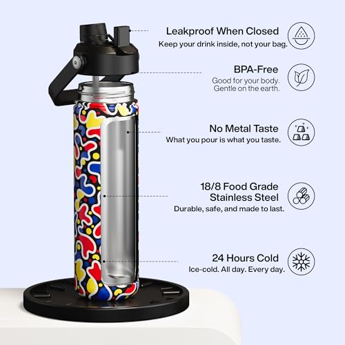 Insulated Water Bottle with Straw Stainless Steel Water Bottle