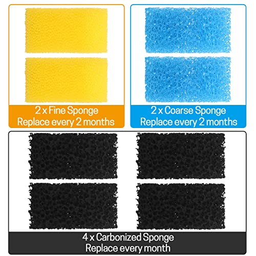 Aquarium Filter Replacement Sponge (8 Count)
