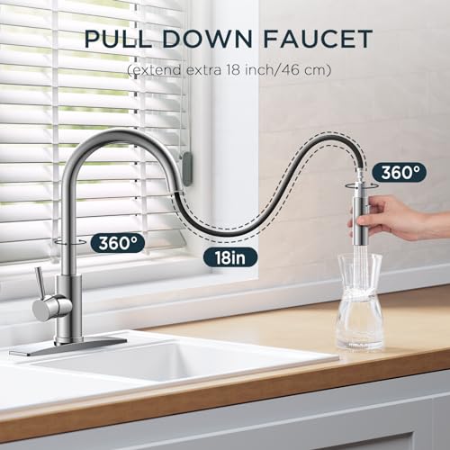 Chrome Kitchen Faucet with Soap Dispenser