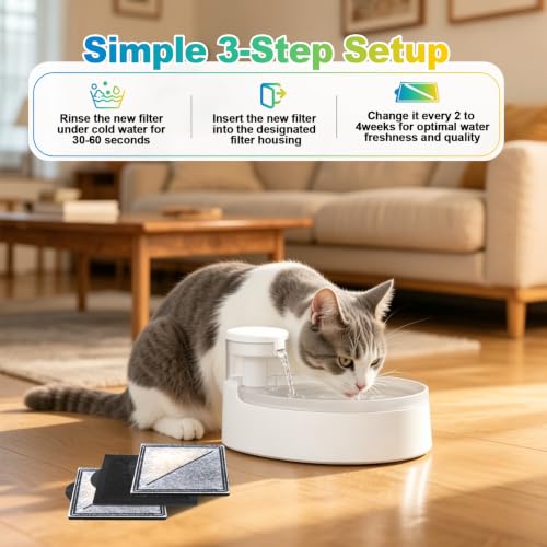 16+2 Pack Square Cat Water Fountain Filters (16 Count)
