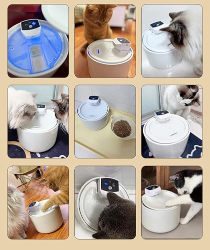 Cordless Ceramic Cat Water Fountain (101.45 Fl Oz)
