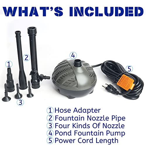 HSP1000N Turtle Shell Submersible Pump with Fountain Jets