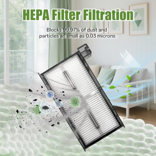 6 Pack Replacement Filters & 6 Side Brushes for eufy X8 Pro Robot Vacuum