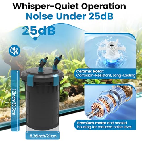 Self Priming Aquarium Canister Filter with Controller