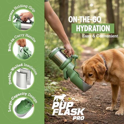 PupFlask Pro Portable Insulated Dog Water Bottle (50 Fl Oz)