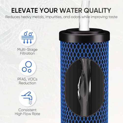 1 Micron 2.5"x10" Whole House PFAS Removal Water Filter (3 Count)