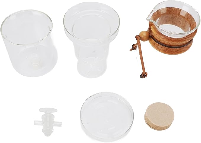 Ice Drip Coffee Maker, Clear Glass Cold Brew Set, Adjustable Water Flowing Maker with Portable Design, Ideal for Household & Tea Room, 400ml