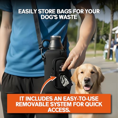 3-in-1 Dog Water Bottle – Insulated Stainless Steel Travel Bottle with Food Bowl, Leakproof, Carrying Bag & Brush