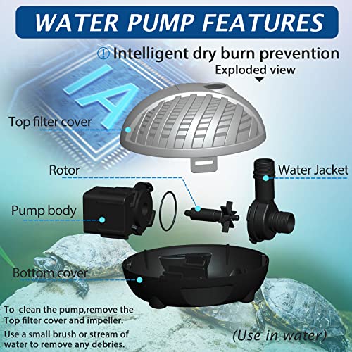 HSP1000N Turtle Shell Submersible Pump with Fountain Jets