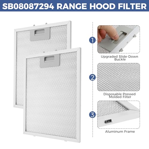 2 Pack SB08087294 Range Hood Filter Replacement (2 Count)