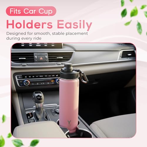 Y TOP 18 oz Insulated Water Bottle Leak Proof Spout Lid Fits in Car Cup Holder