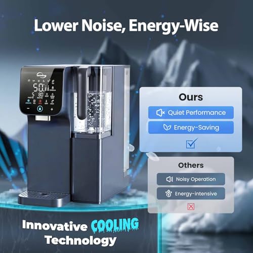 RCD100UHCG UV Alkaline Hot & Cold Countertop Reverse Osmosis Water Filter Dispenser with Mineral & LED UV Filter