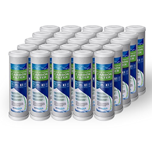 Block Activated Carbon Coconut Shell Water Filter Cartridge 5 Micron for RO & Standard 10” Housing WELL (25 Count)