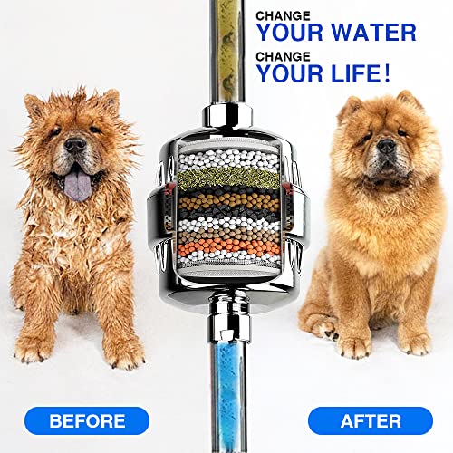Chrome 15 Stage Shower Head Filter for Hard Water