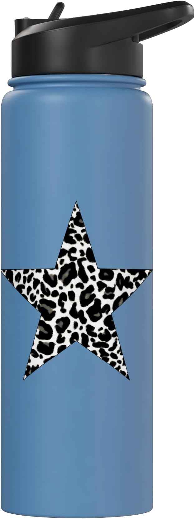 Star Shape - Cute Cheetah Leopard Print Graphic Stainless Steel Insulated Water Bottle