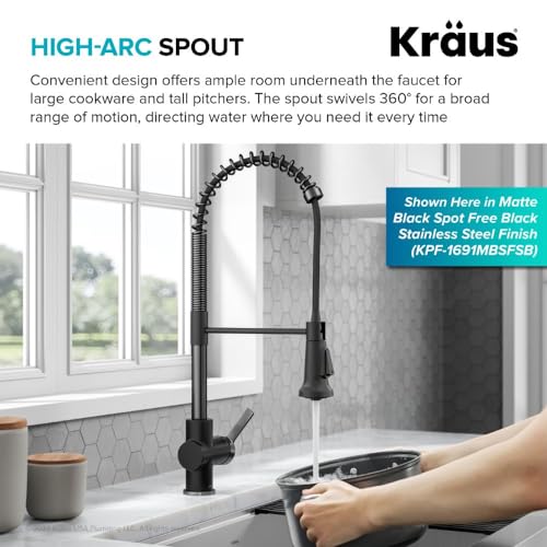 Britt Commercial Style Single Handle Pull Down Kitchen Faucet in Spot