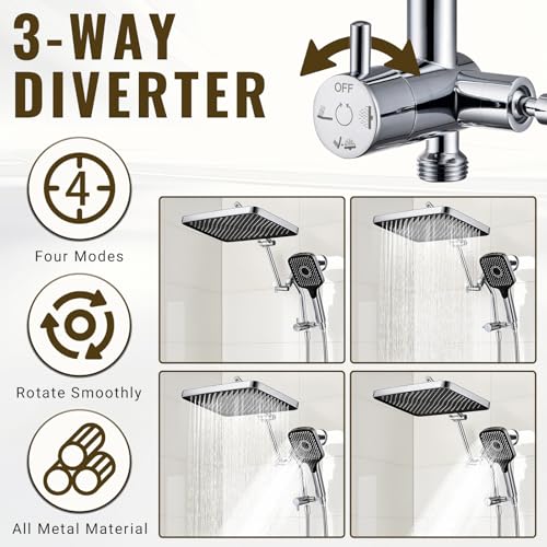 13 Inch Rain Shower Head with Handheld Combo