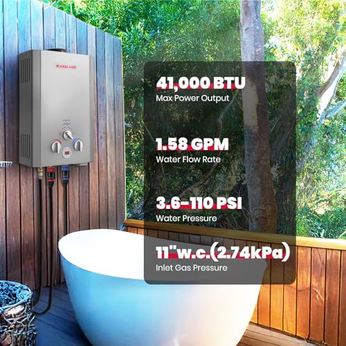 BE158S 1.58GPM 6L Outdoor Portable Propane Gas Tankless Water Heater