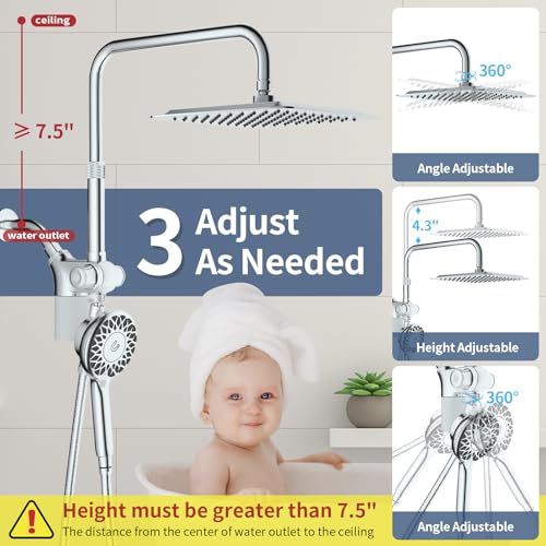 Magnetic Filtered Dual Shower Head with Handheld Spray Combo