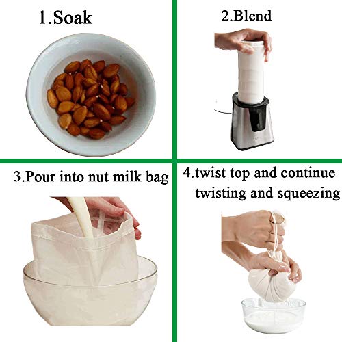Nut Milk Bag Pro Quality Multiple Usage Reusable Food Strainer (2 Count)