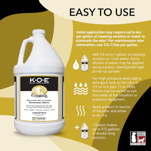 K.O.E. Apricot Odor Eliminator Concentrate for Strong Odor for Cages (128 Fl Oz)