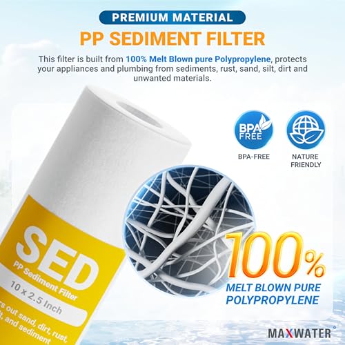 5 Micron 10 x 2.5 PP Sediment Water Filter Cartridge for Standard 10 (25 Count)