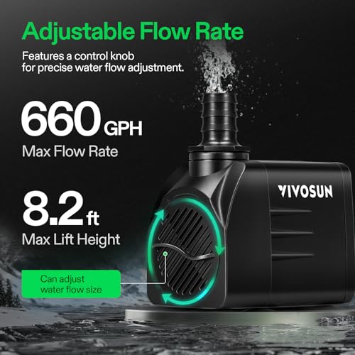 660GPH Submersible Fountain Water Pump for Pond
