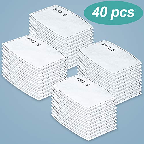 40pcs PM2.5 Activated Carbon Face Mask Filter Pad 5 (40 Count)