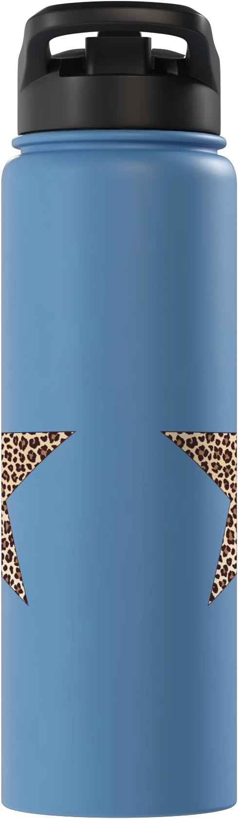 Star Shape - Cute Cheetah Leopard Print Graphic Stainless Steel Insulated Water Bottle