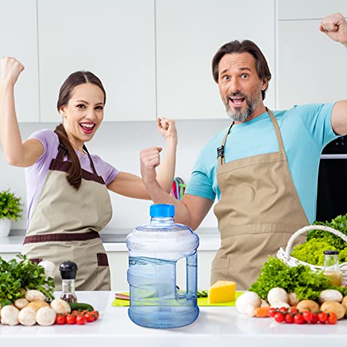 Empty 2 Pieces 1 Gallon water jugs Round Plastic Water Bottle with Handle Screw Cap Reusable Large Capacity Bottle for Camping Outdoor Travel Gym Use (2 Count)