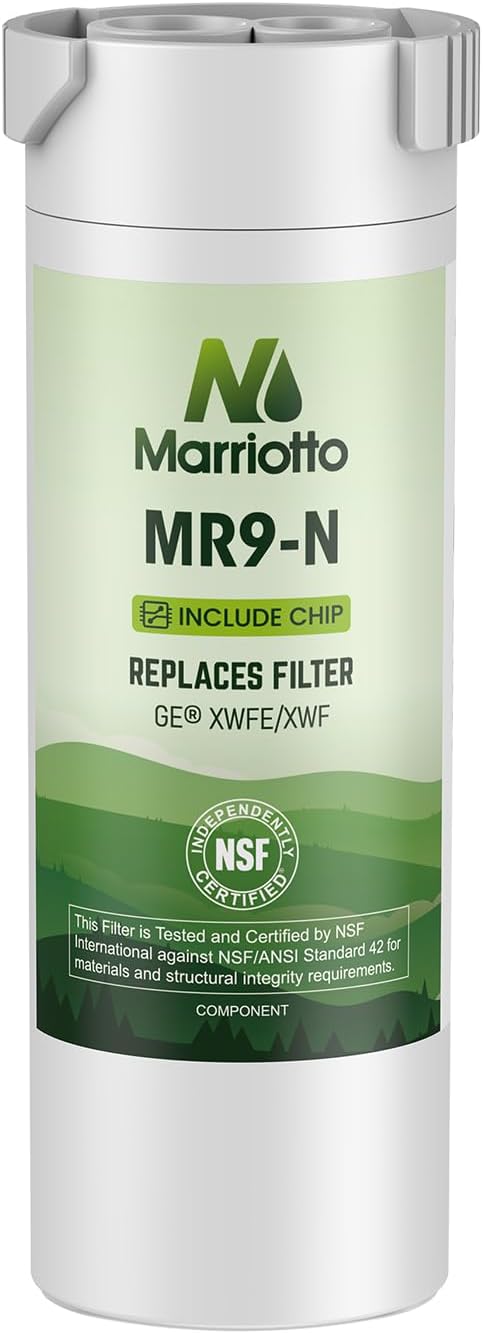 MARRIOTTO Water Filter Compatible with XWFE (Built-in CHIP), Replacement for GE XWFE, XWF Refrigerator Water Filter Pack of 1 - AquaVibe