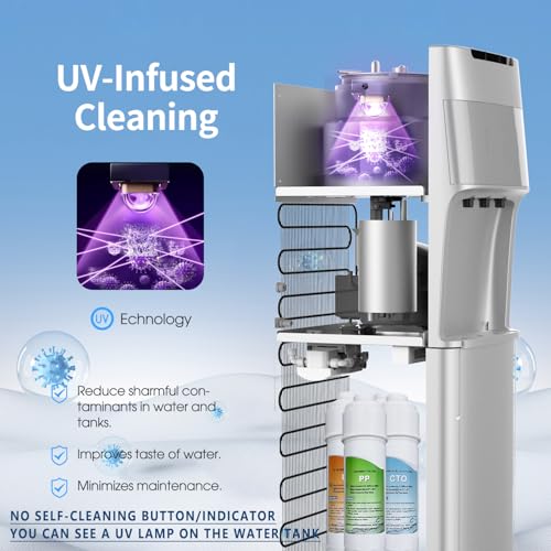 Self Cleaning Bottleless Water Cooler Dispenser Silver