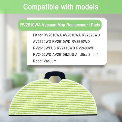 8 Pack RV2610WA Vacuum Mop Replacement Pads for Shark RV2610WA AV2610WA RV2620WD AV2620WD RV2610WD RV2610WD RV2610WFUS RV2410WD AI Ultra 2