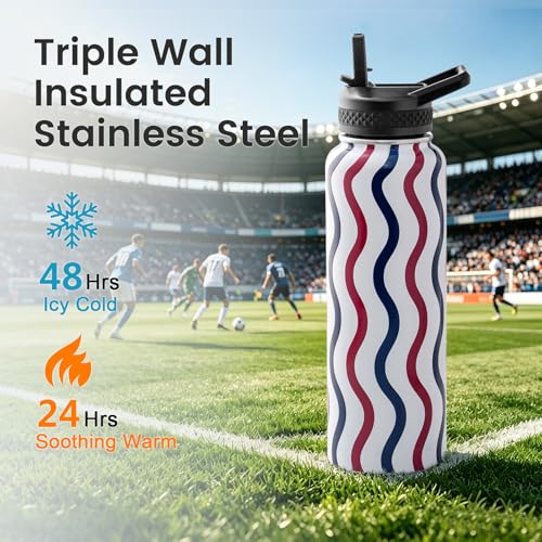 40 oz Insulated Water Bottle with Straw