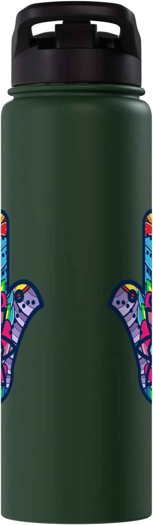 Colorful Nazar Amulet Hamsa Symbol Blue Evil Eye Ornament Stainless Steel Insulated Water Bottle
