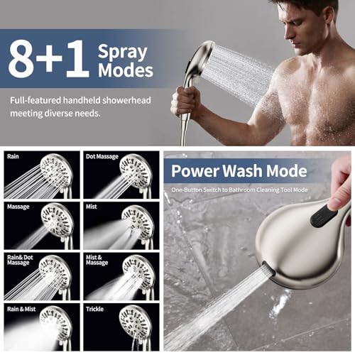 High Pressure Dual Shower Head with Handheld Spray Combo