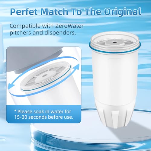 Upgraded Water Filters Replacement for ZERO Water Pitcher (6 Count)