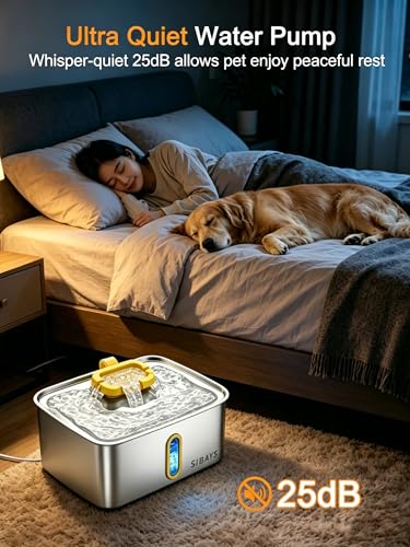 4Gal 15L Stainless Steel Large Dog Water Fountain