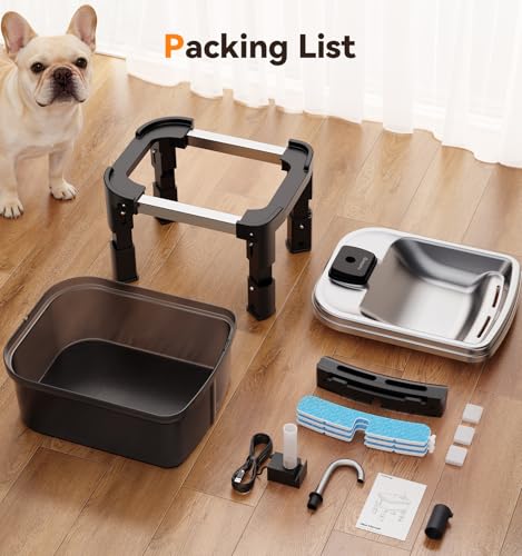 9L 2.38Gal Dog Water Fountain Elevated with 4